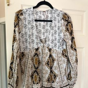 Free People boho tunic length blouse
